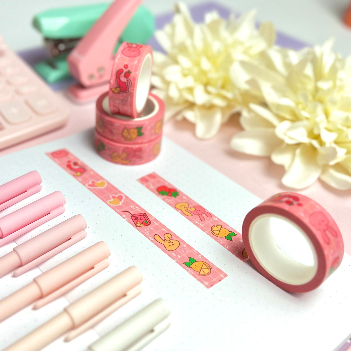 Strawberry Lemonade Buns Washi Tape