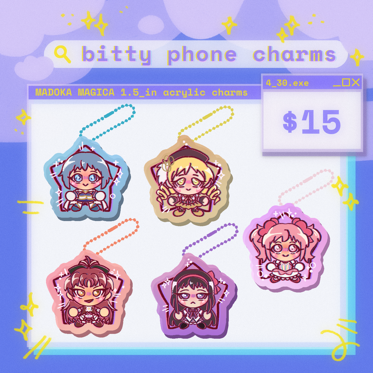 Madoka Magica Bitty-Star Charms