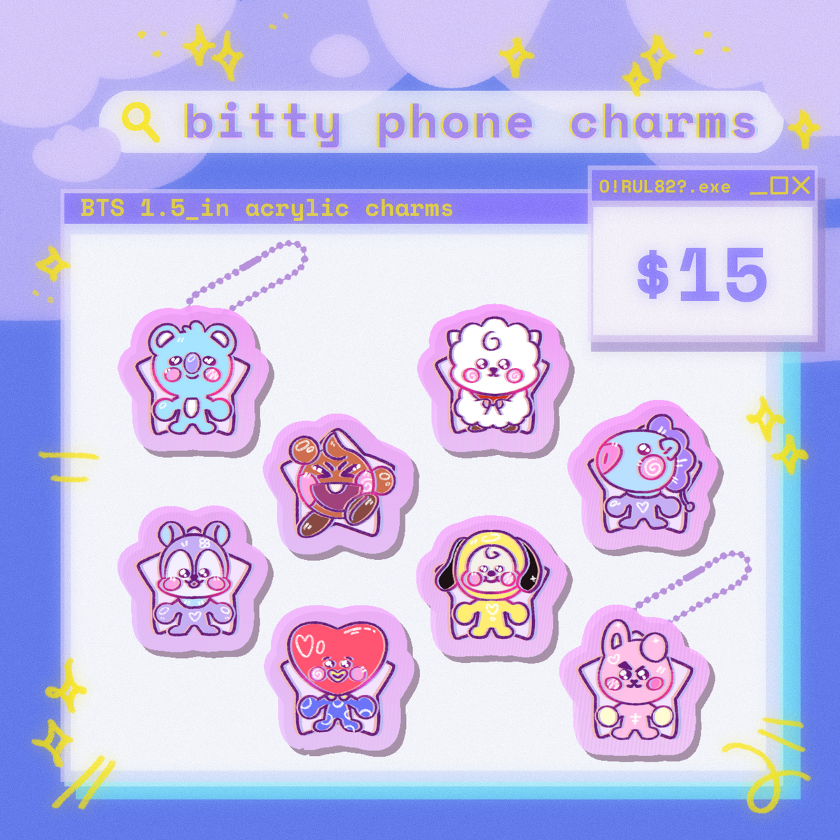 [BTS] BT21 Bitty-Star Charms