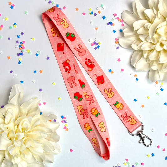 Strawberry Lemonade Bunny Lanyard
