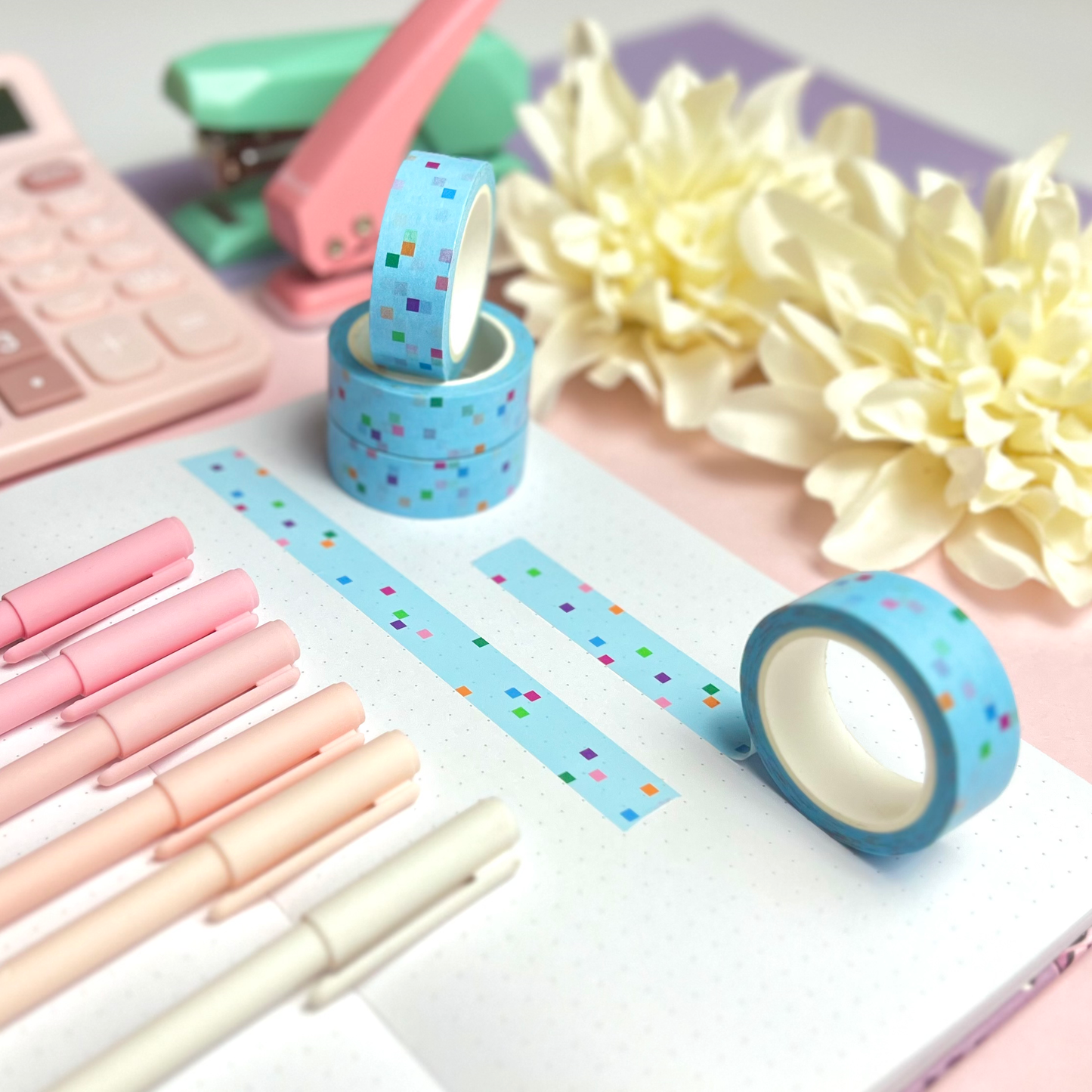 Blue Hour Pixel Washi Tape