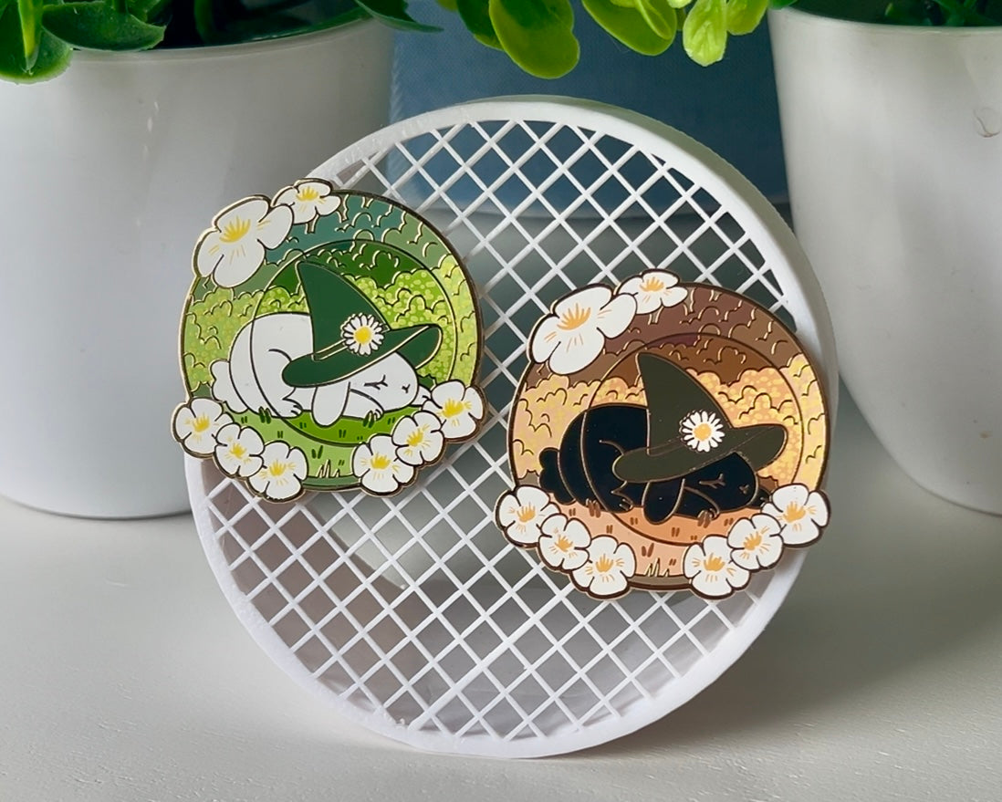Circle Terrarium Bun Enamel Pins