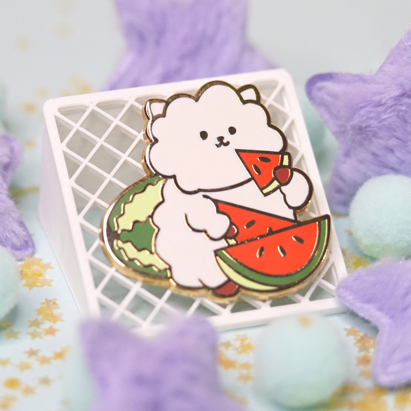 Moon Melon Enamel Pin image 0